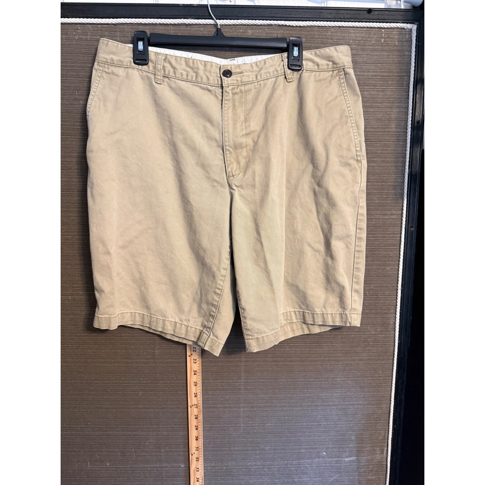 Dockers Mens Khaki Chino Shorts Size 36 Tan khaki 100% Cotton Flat Front uniform